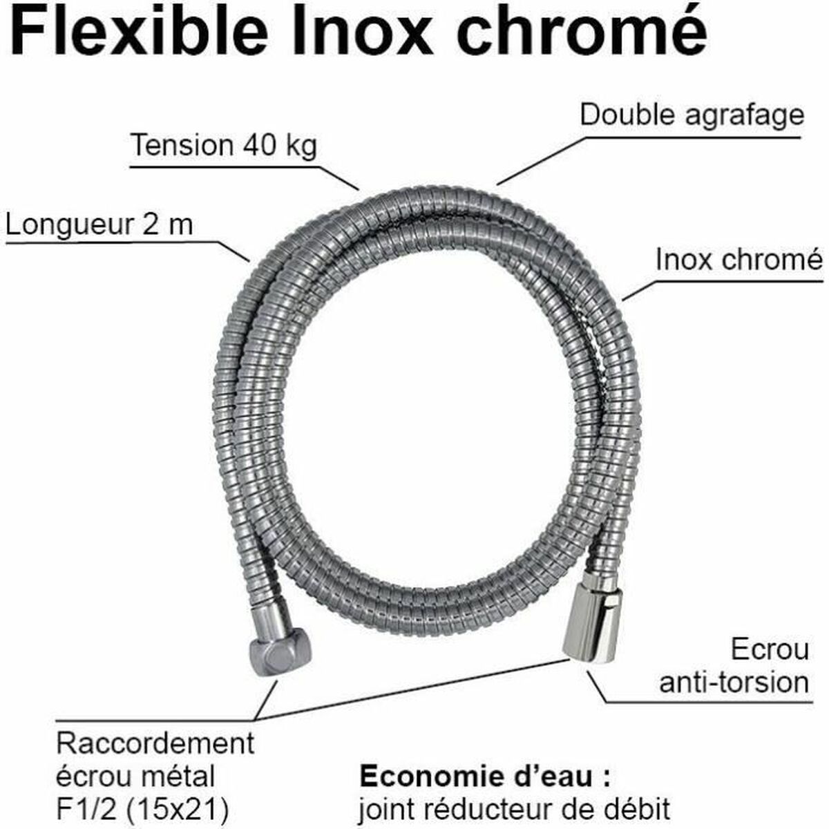 Manguera de Ducha Edouard Rousseau 2 m 3 S71019661_2