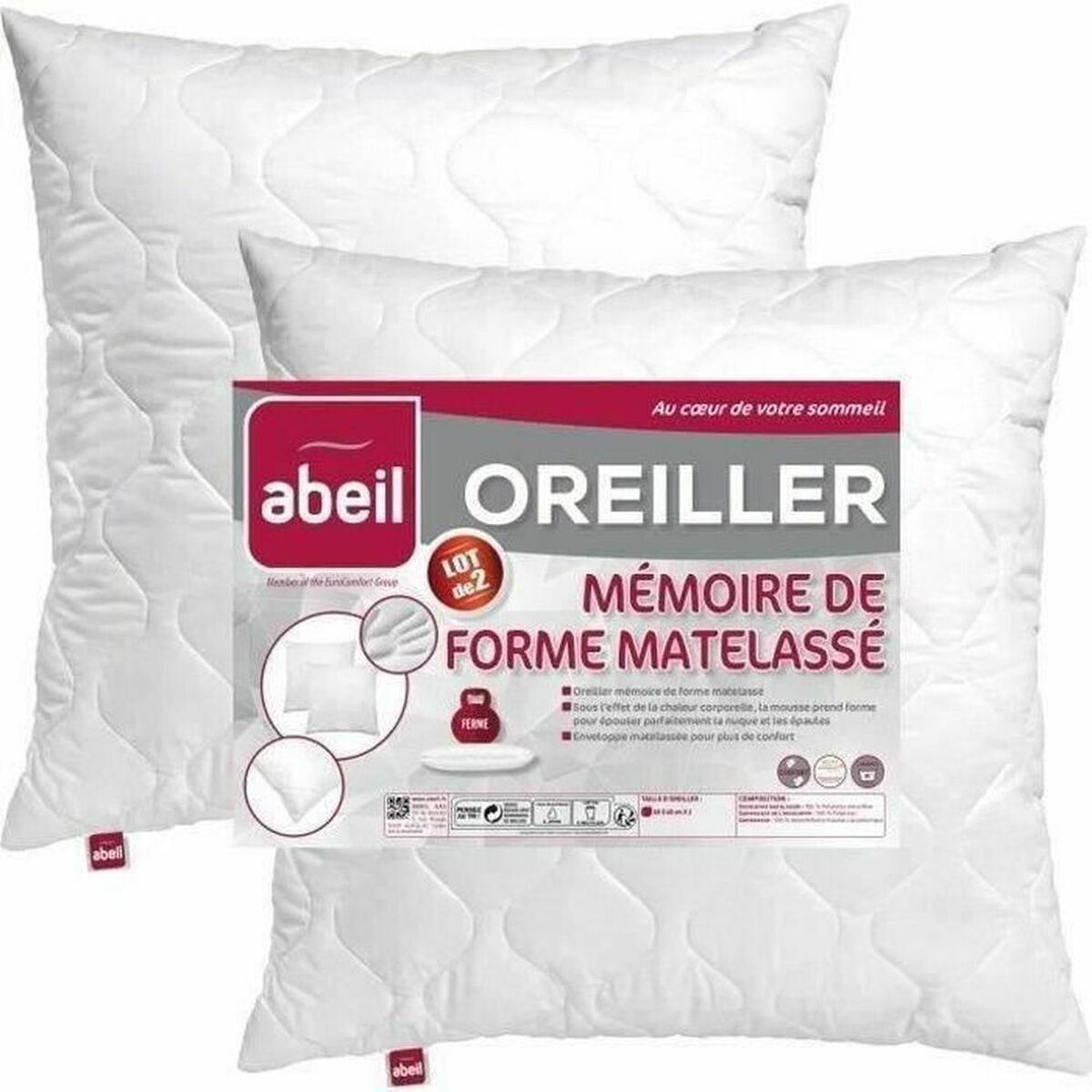 Almohada Abeil Memory Blanco 60 x 60 cm 1 S7105289_0