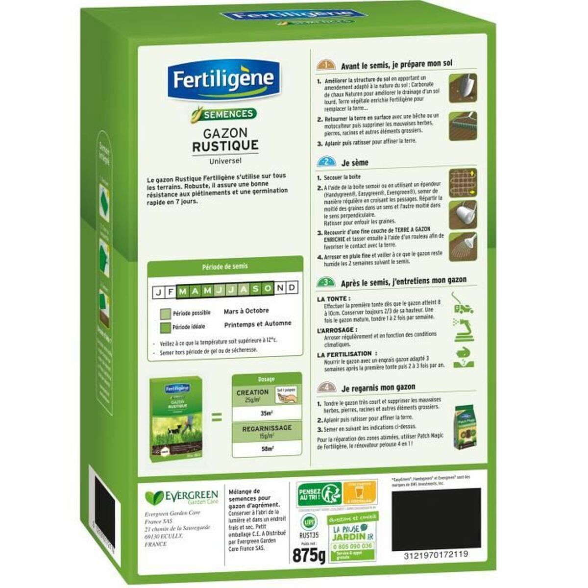Semillas Fertiligène Rustic Césped Universal 875 g 35 m² 2 S7106001_1