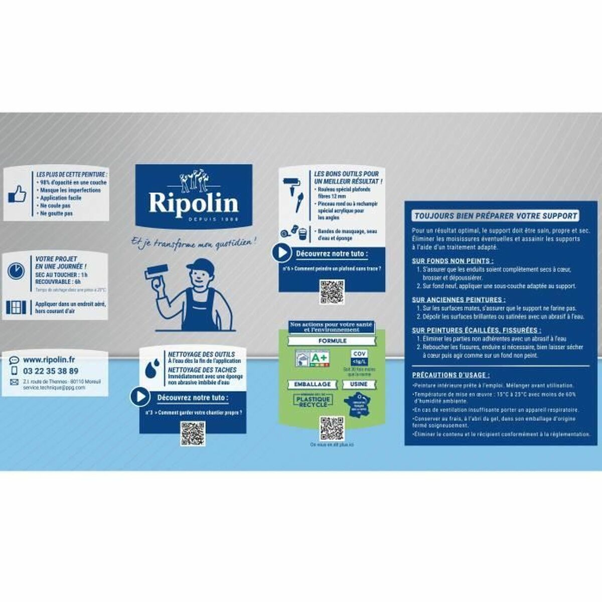 Pintura Ripolin Blanco Mate 6 S71017588_5