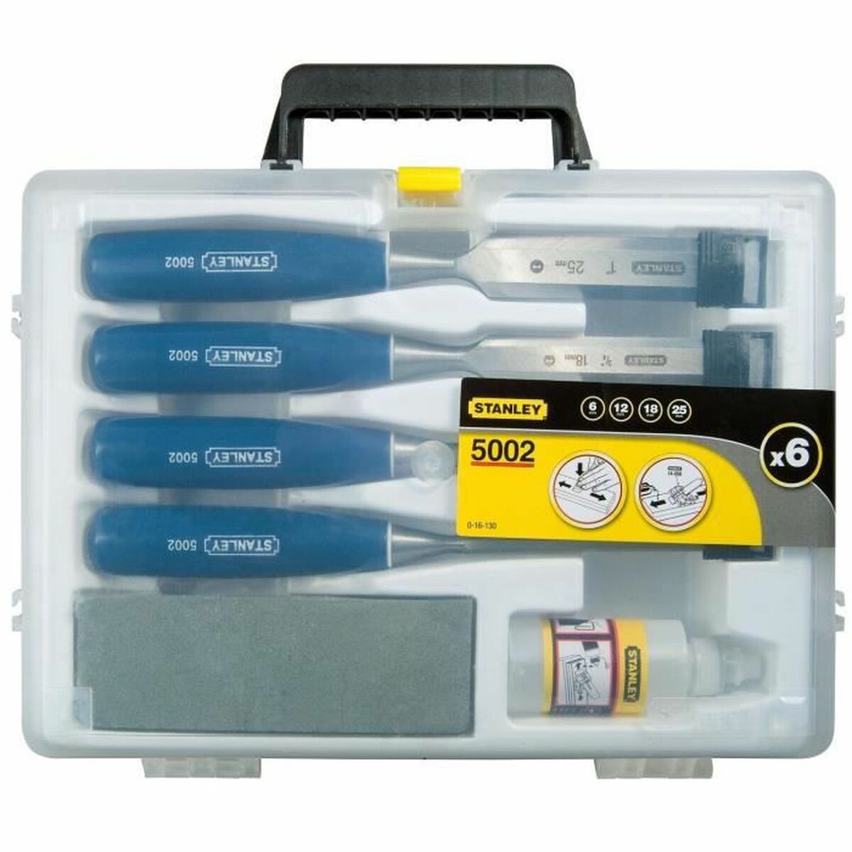 Set de cinceles Stanley 5002 Madera 6, 12, 18, 25 mm 4 Piezas 1 S7166492_0