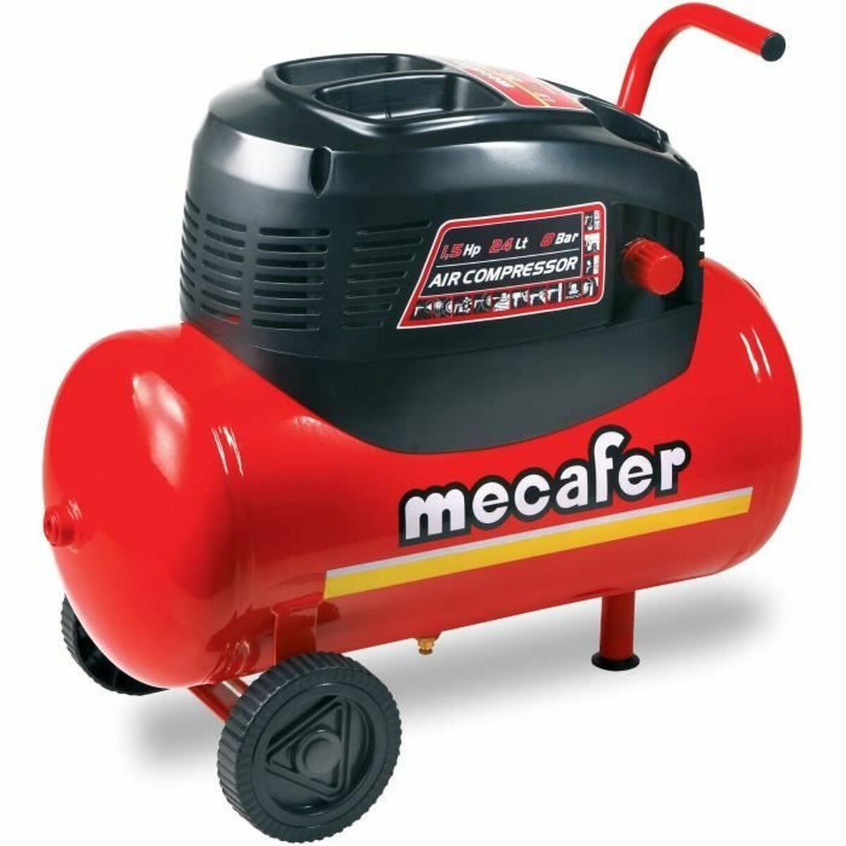 Compresor de Aire MECAFER 1,5 cv 24 L Rojo 1 S7195672_0