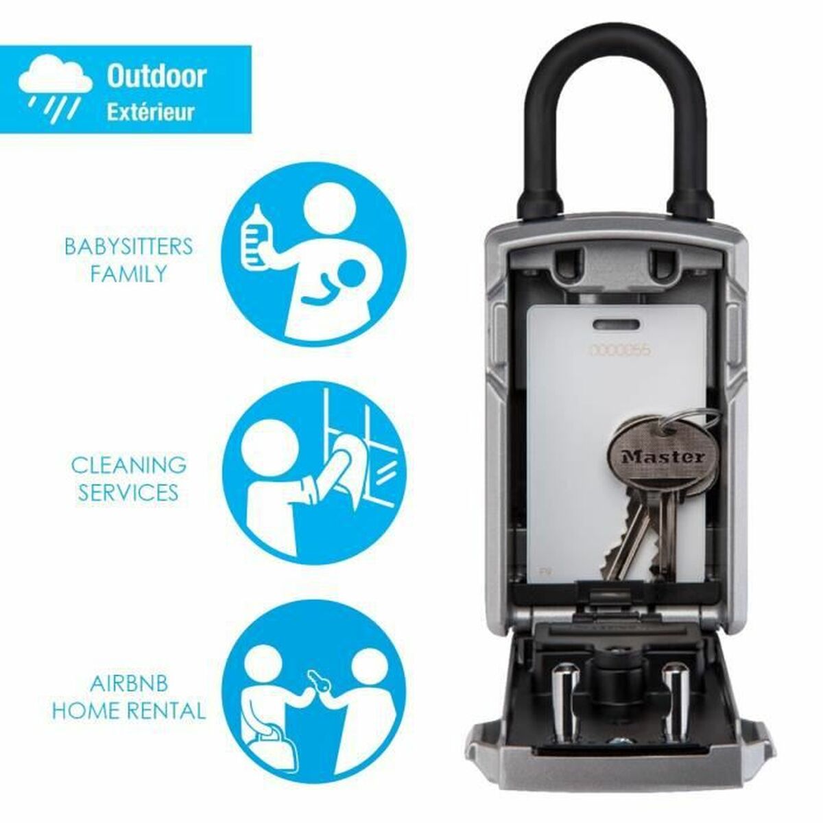 Caja fuerte Master Lock 5440EURD Llaves Negro/Plateado Zinc 18 x 8 x 6 cm (1 unidad) 2 S7153251_1