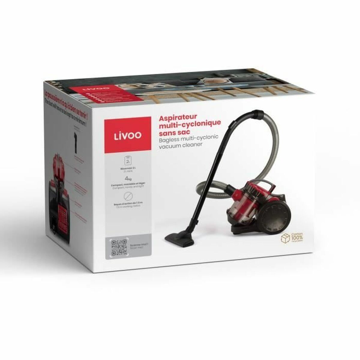 Aspirador Livoo DOH105R Negro Rojo 700 W 5 S71020609_4