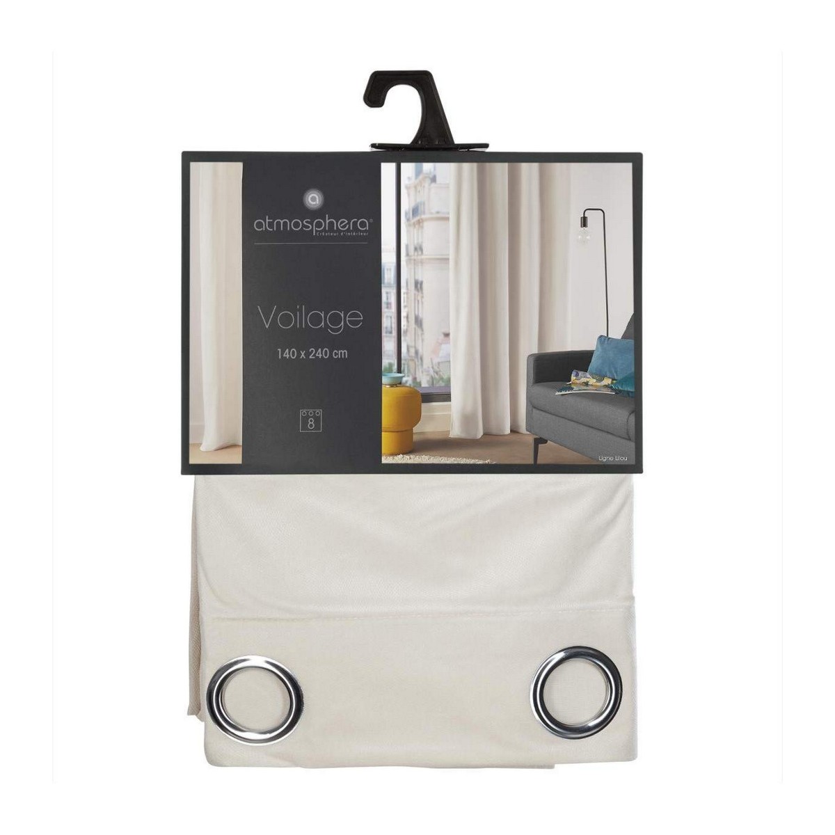 Cortina Atmosphera Lilou Poliéster Marfil (140 x 260 cm) 3 S7908202_2