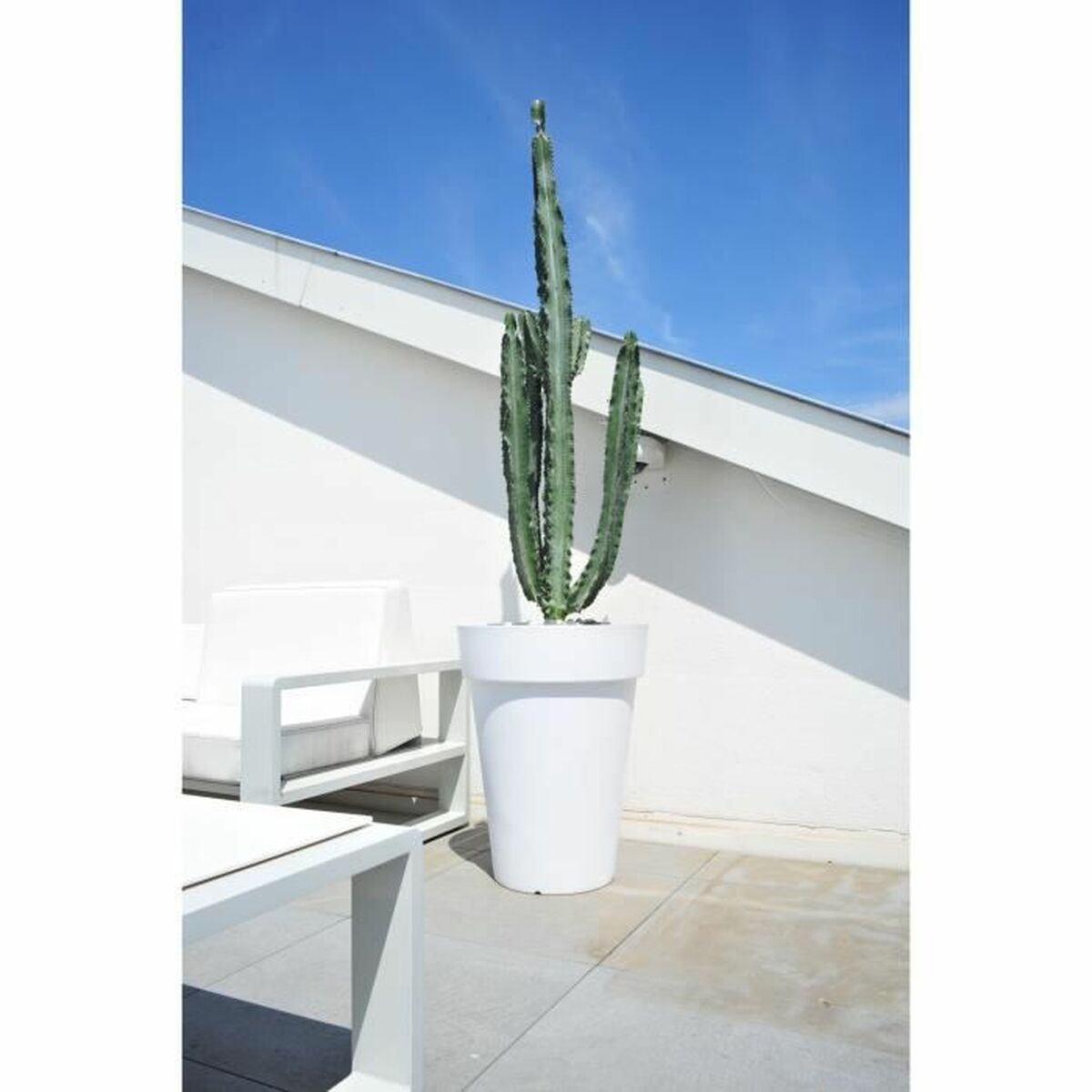 Maceta Riviera Blanco Plástico Cuadrada Ø 40 cm 2 S7164852_1