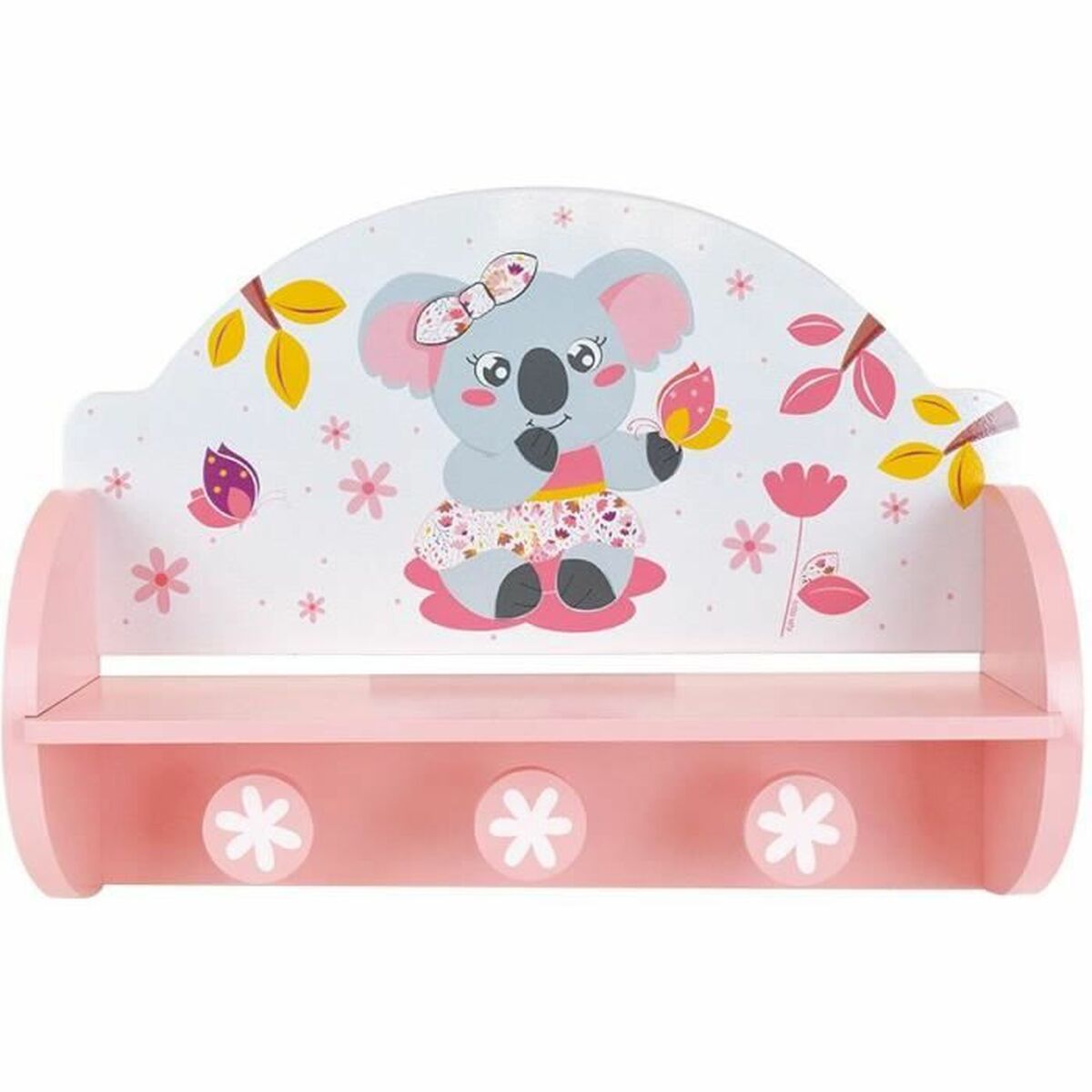 Perchero de Pared Fun House Rosa Madera MDF (33 x 46 x 15 cm) 2 S7152583_1