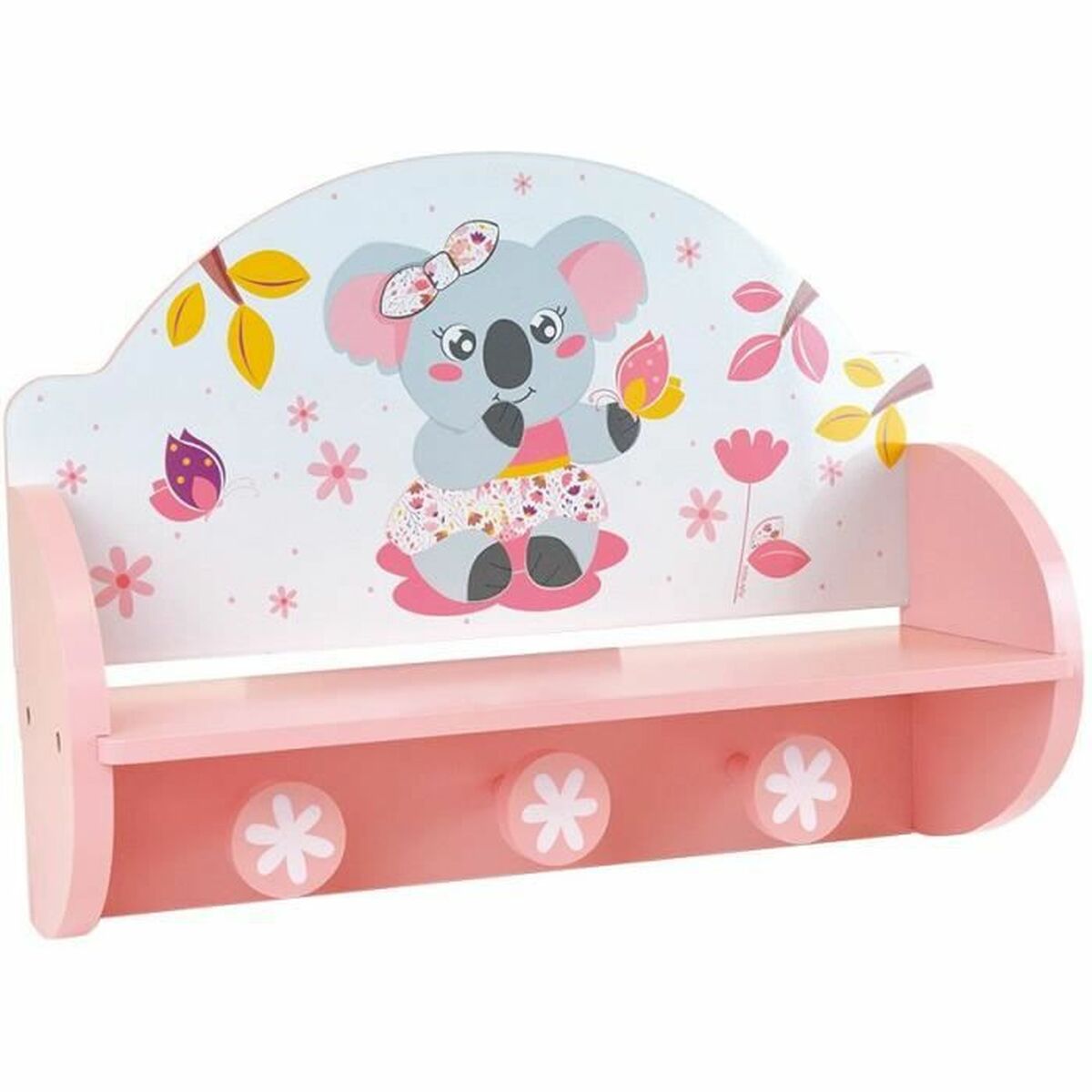 Perchero de Pared Fun House Rosa Madera MDF (33 x 46 x 15 cm) 3 S7152583_2