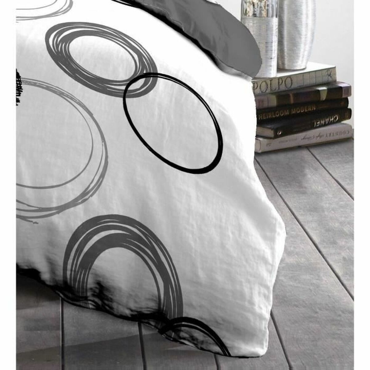 Juego de funda nórdica HOME LINGE PASSION Audace Gris Gris claro 240 x 260 cm 2 S7183431_1