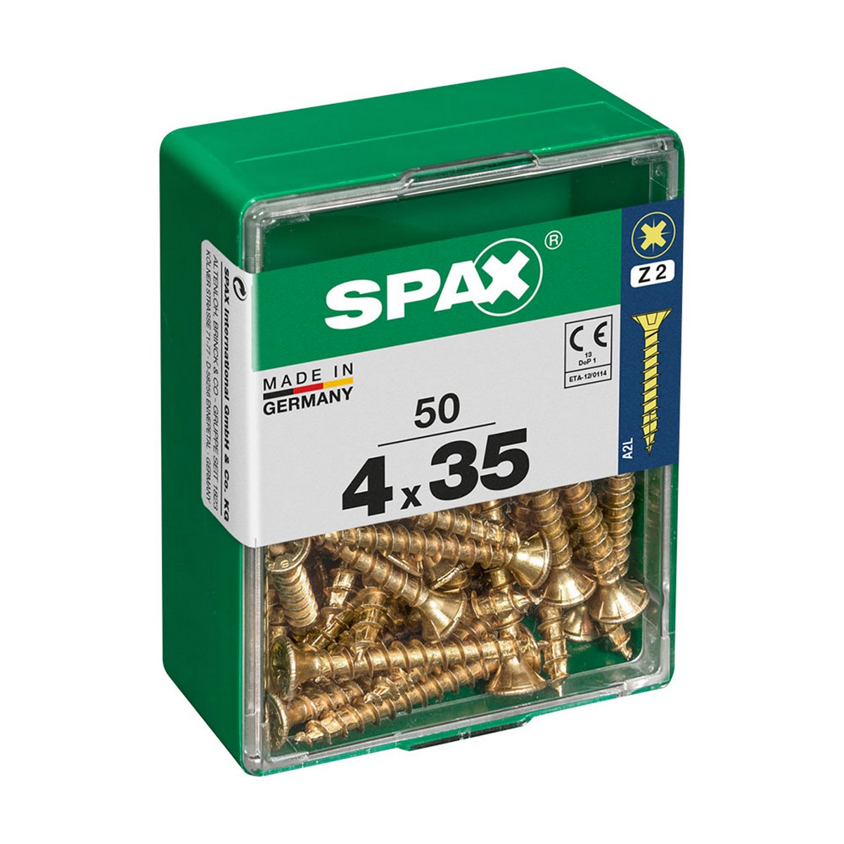 Caja de tornillos SPAX Yellox Madera Cabeza plana 50 Piezas (4 x 35 mm) 2 S7913891_1