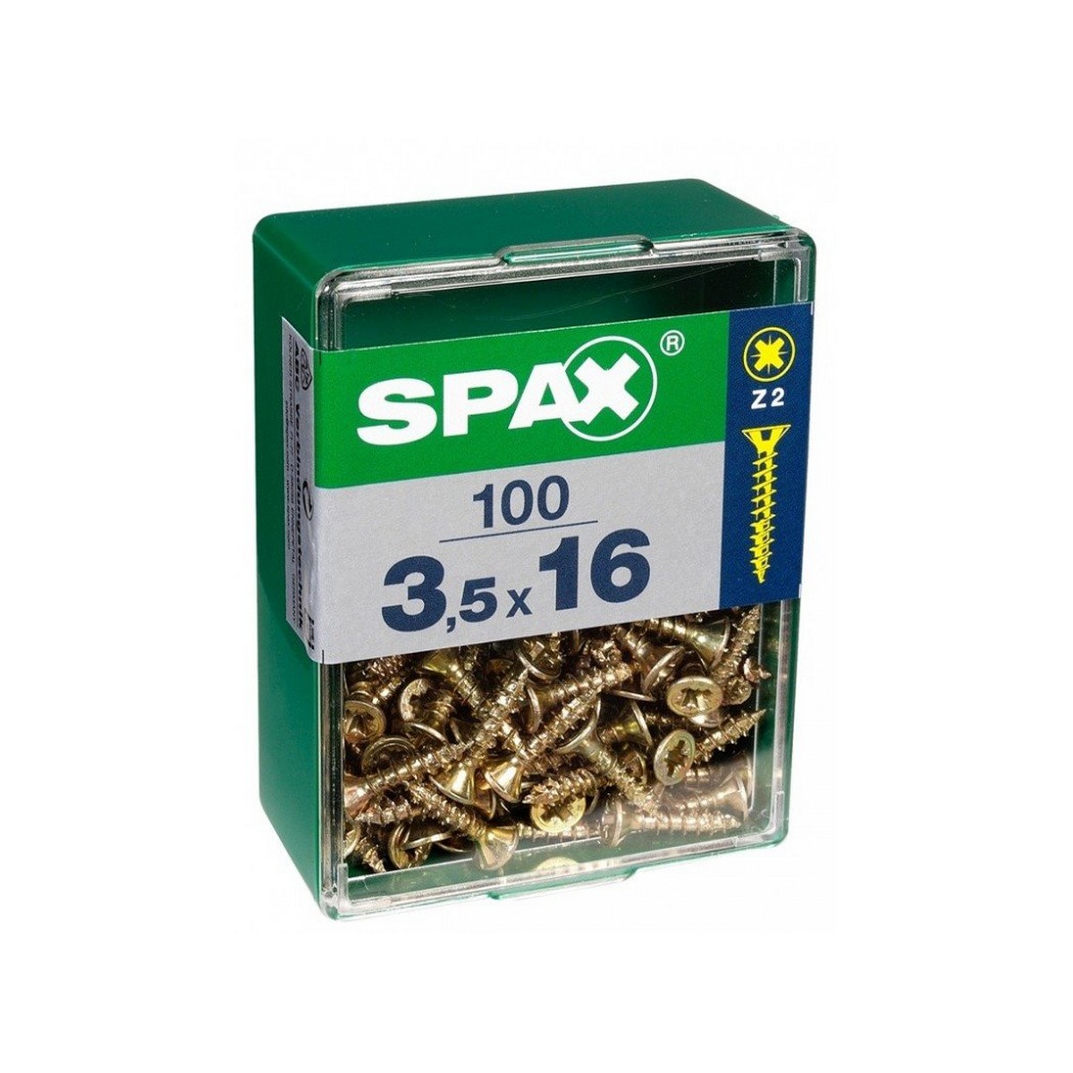 Caja de tornillos SPAX Yellox Madera Cabeza plana 100 Piezas (3,5 x 20 mm) 1 S7913870_0