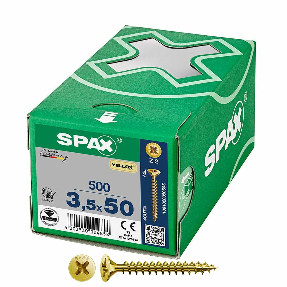 Caja de tornillos SPAX Yellox Z2 Cabeza plana 3,5 x 50 mm 500 Unidades 1 S7925212_0