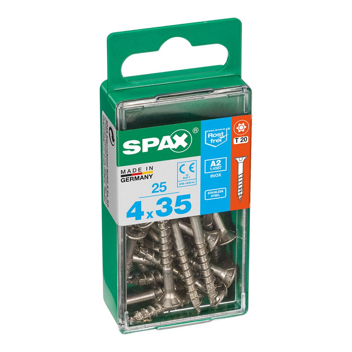 Caja de tornillos SPAX Madera Acero Inoxidable Cabeza plana 25 Piezas (4 x 35 mm) 3 S7913841_2