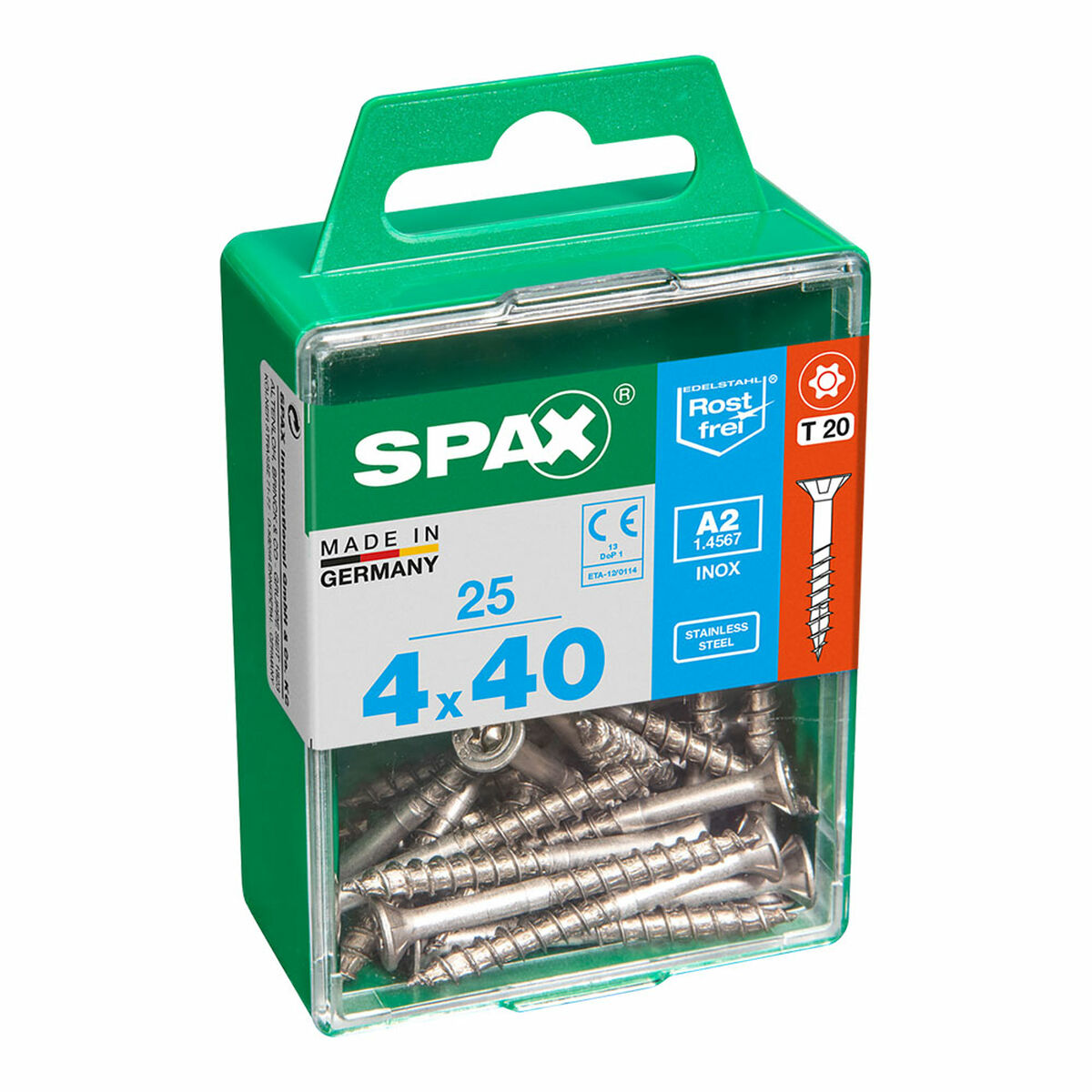 Caja de tornillos SPAX Rosca parcial 4 x 40 mm Cabeza plana (25 Unidades) 2 S7913842_1