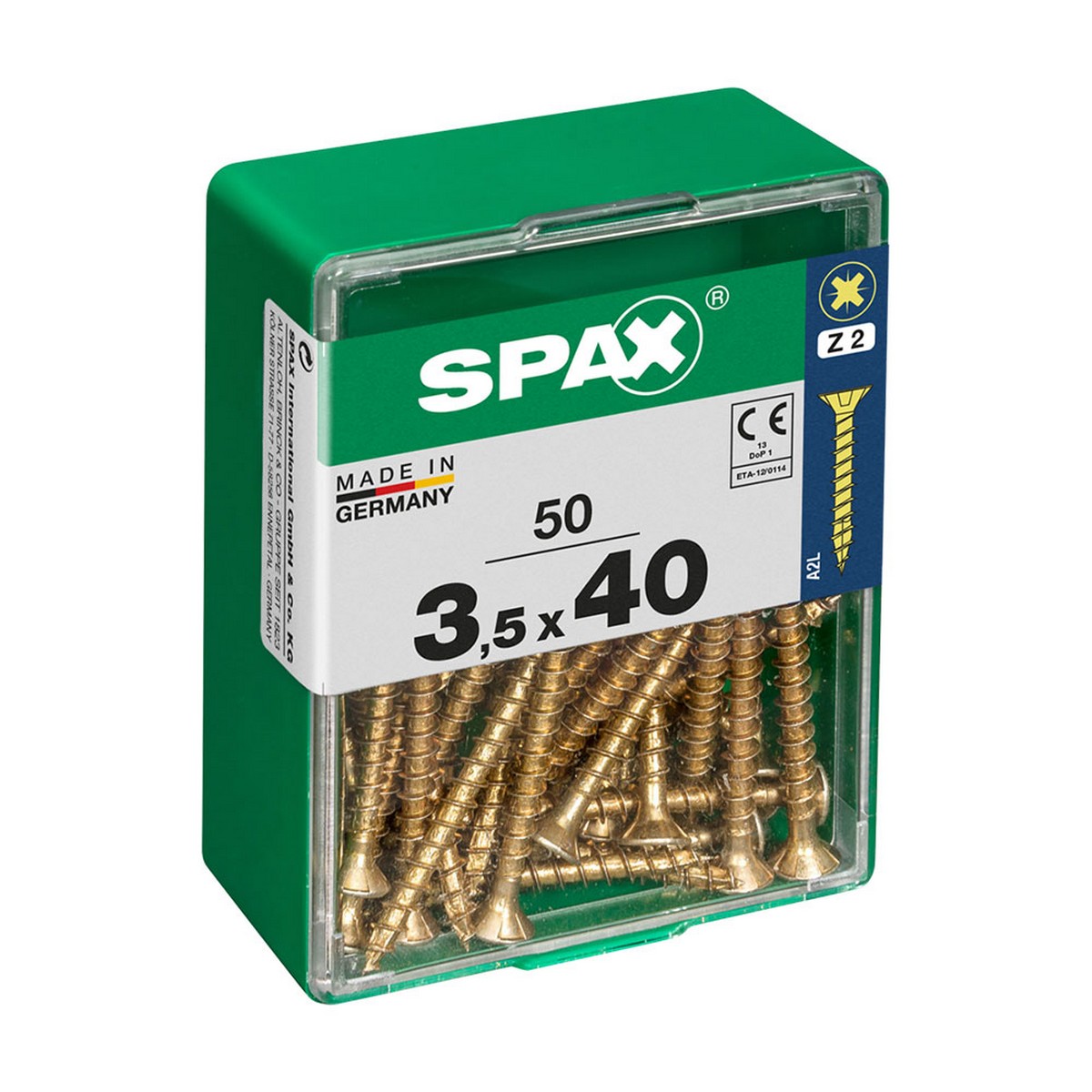 Caja de tornillos SPAX Yellox Madera Cabeza plana 50 Piezas (3,5 x 40 mm) 2 S7913878_1