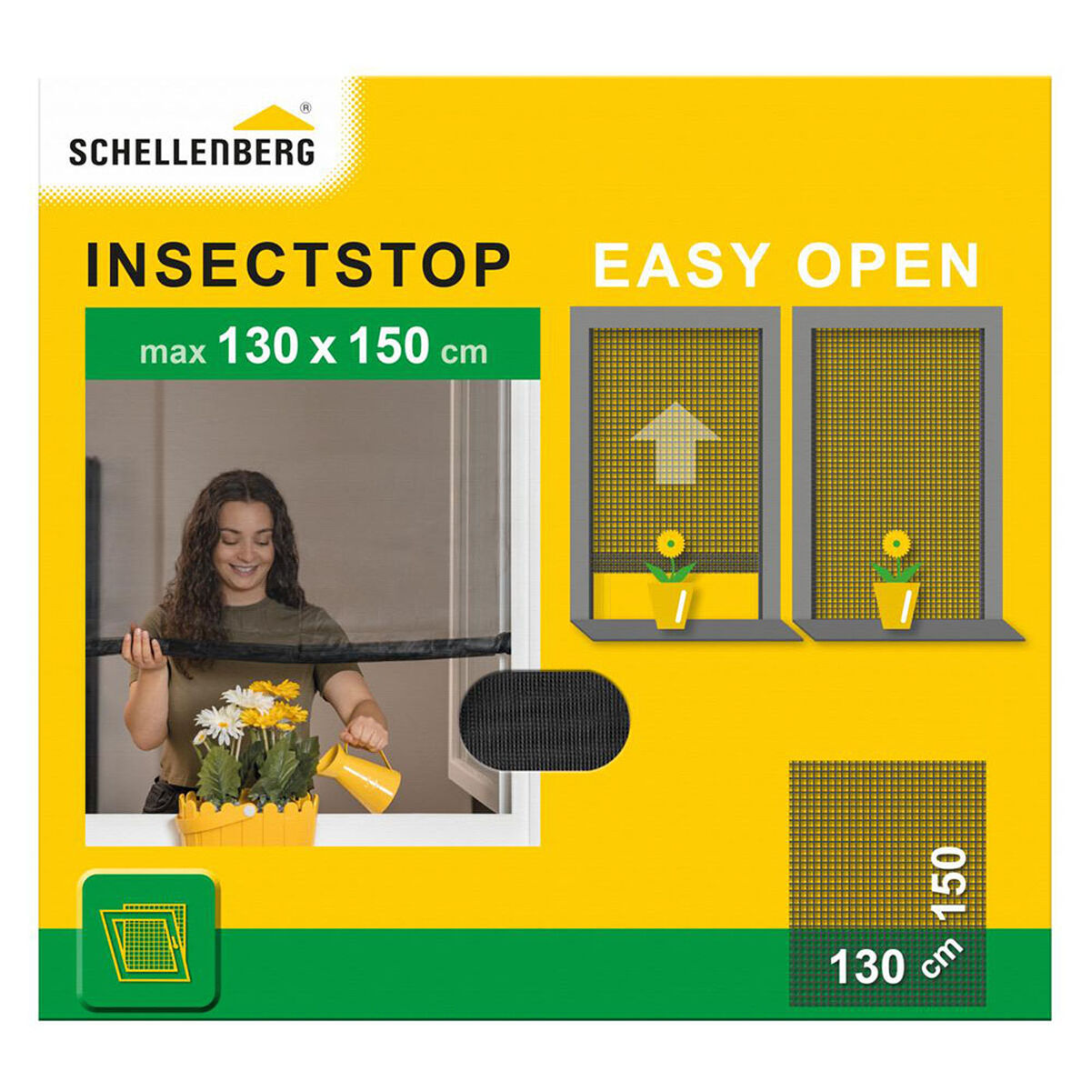 Mosquitera Schellenberg Easy Open Antracita (130 x 150 cm) 1 S7919060_0