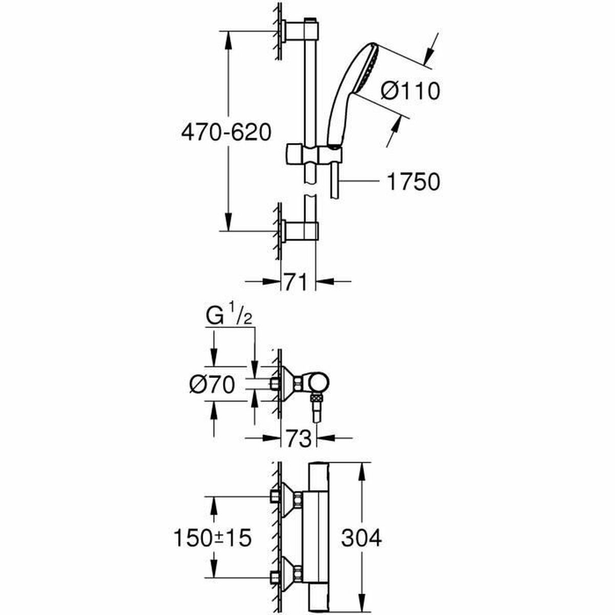 Columna de Ducha Grohe Precision Start Chrome Metal 3 S71003046_2