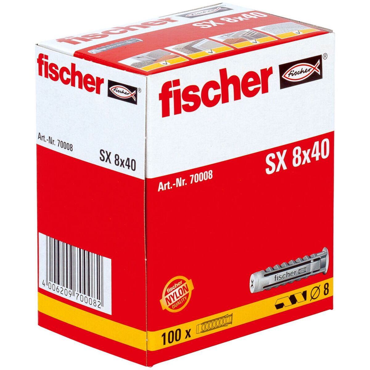 Tacos Fischer SX 70008 Nailon 8 x 40 mm (100 Unidades) 2 S7901334_1