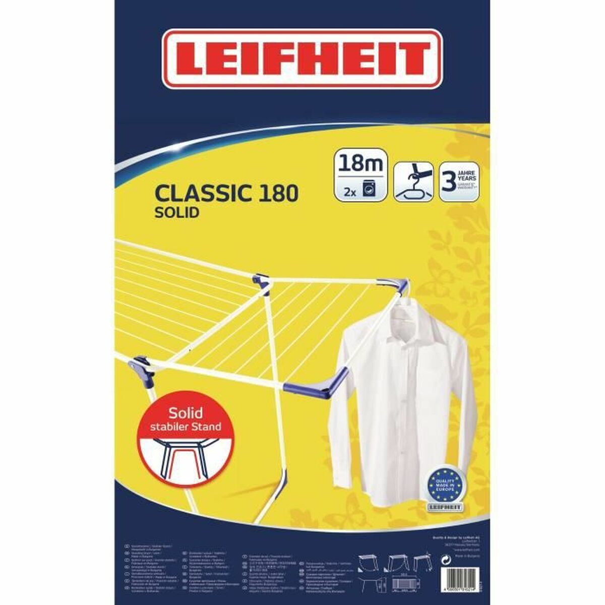 Tendedero Leifheit CLASSIC Solid 180 Blanco Nailon Acero Polipropileno 18 m 3 S7184841_2