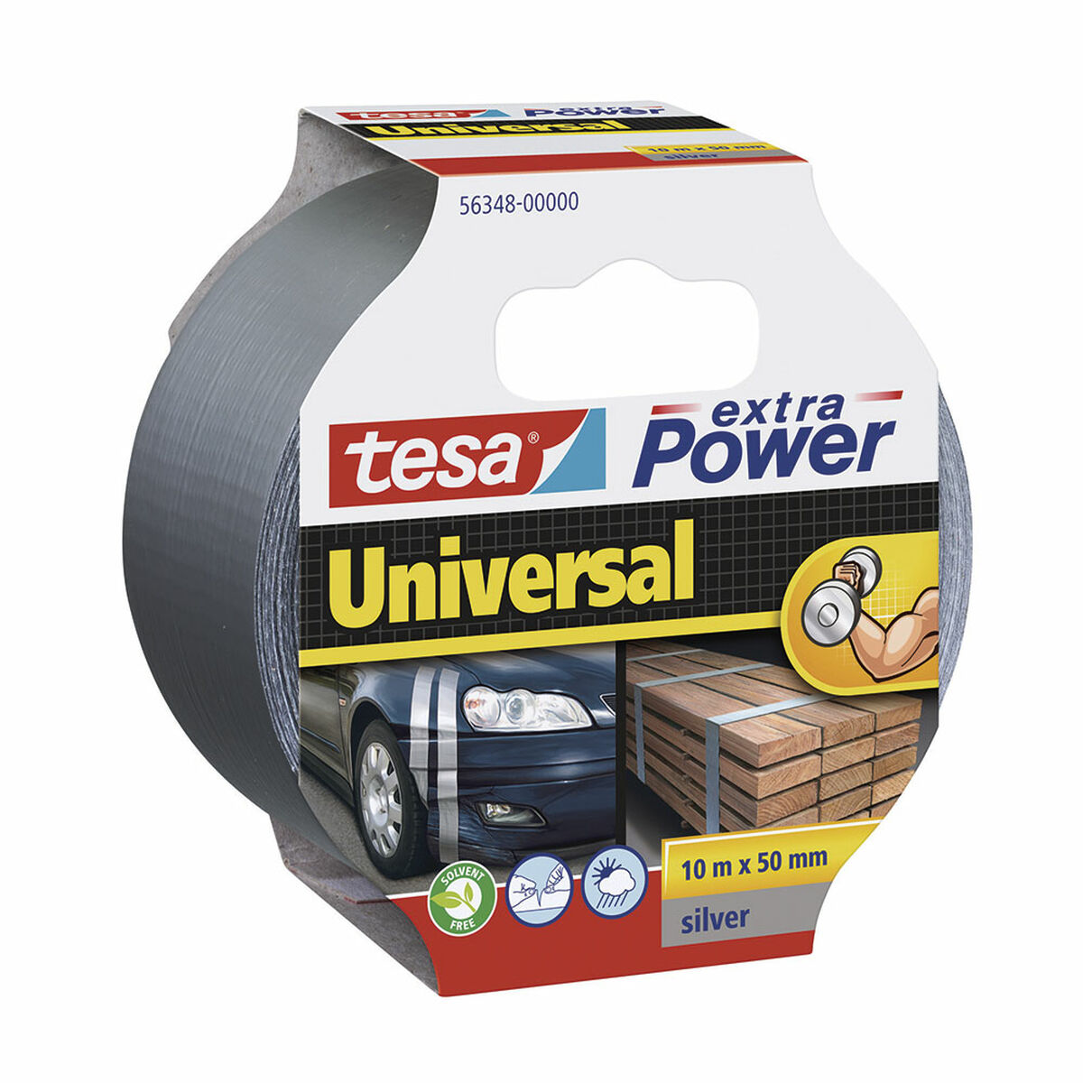 Cinta americana TESA Extra Power Universal 10 m x 50 mm Plateado 1 S7912360_0