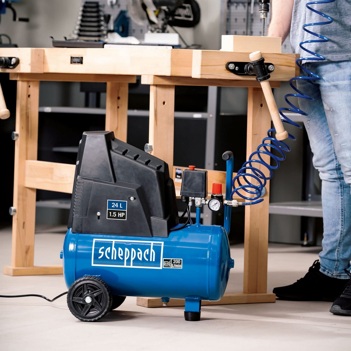 Compresor de Aire Scheppach HC30o 1100 W 8 bar 24 L 6 S7153106_5