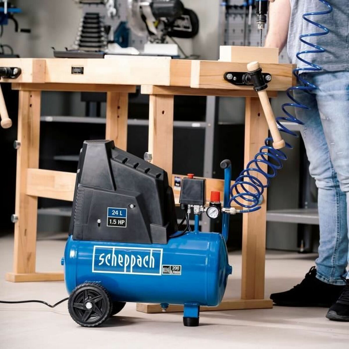Compresor de Aire Scheppach HC30OX Horizontal 1100 W 8 bar 24 L 5 S7188593_4