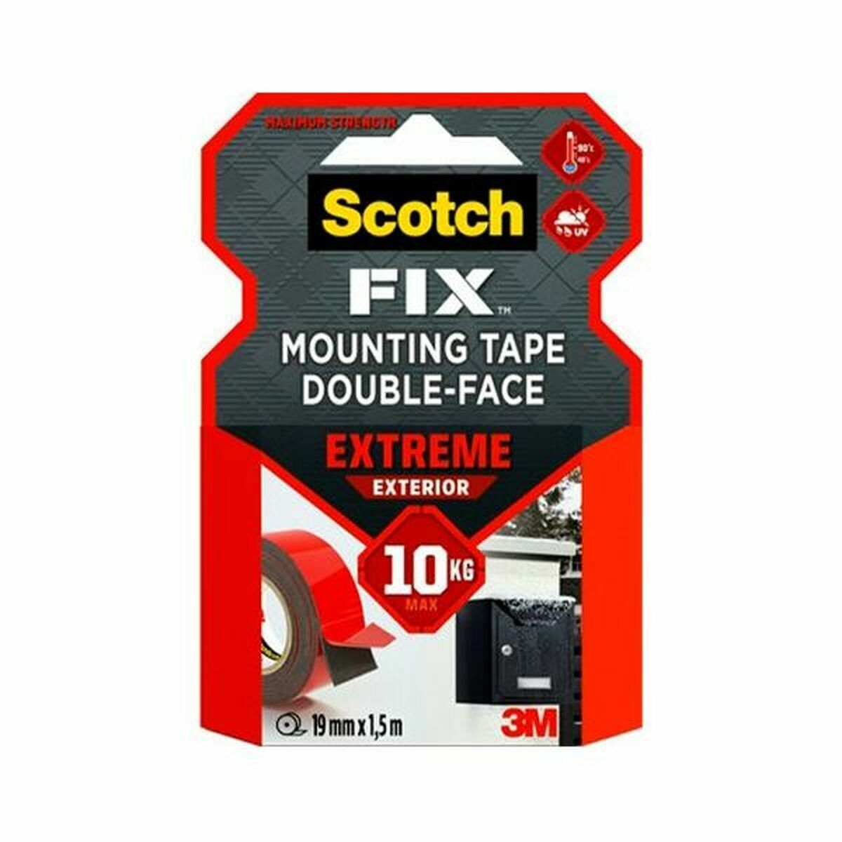 Cinta de Doble Cara Scotch 19 mm x 1,5 m Negro Rojo Gris 1 S7927883_0