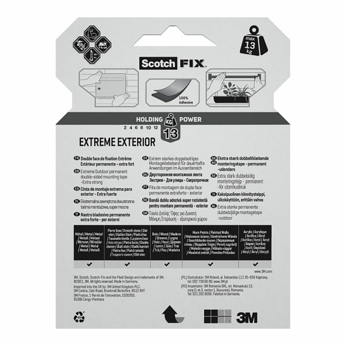 Cinta de Doble Cara Scotch extreme 19 mm x 5 m Gris 3 S7927884_2