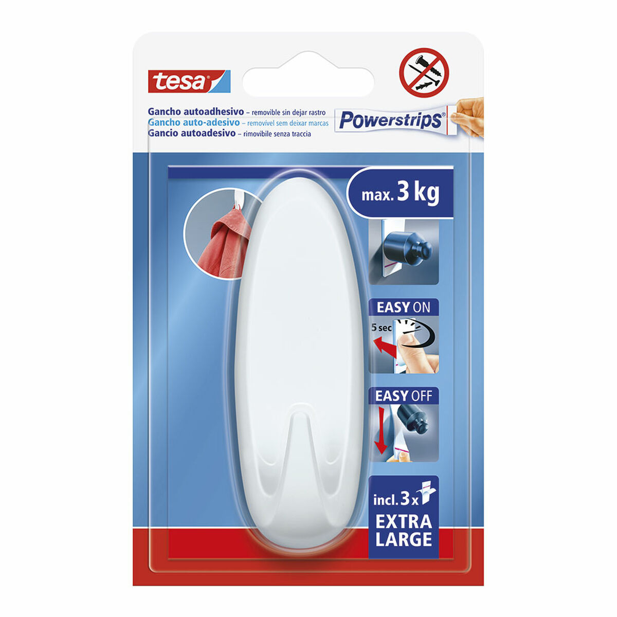 Gancho para colgar TESA Powerstrips XL Autoadhesivo 1 S7925822_0