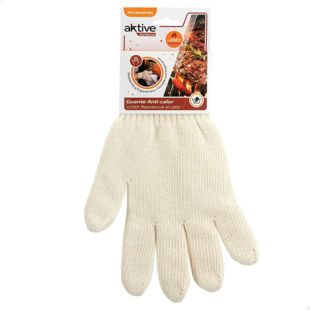 Guante para barbacoa Aktive 24 Unidades Beige 4 S8902893_3