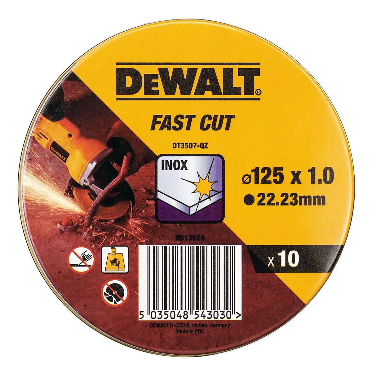 Disco de corte Dewalt Fast Cut dt3507-qz 10 Unidades 115 x 1 x 22,23 mm 1 S7911693_0