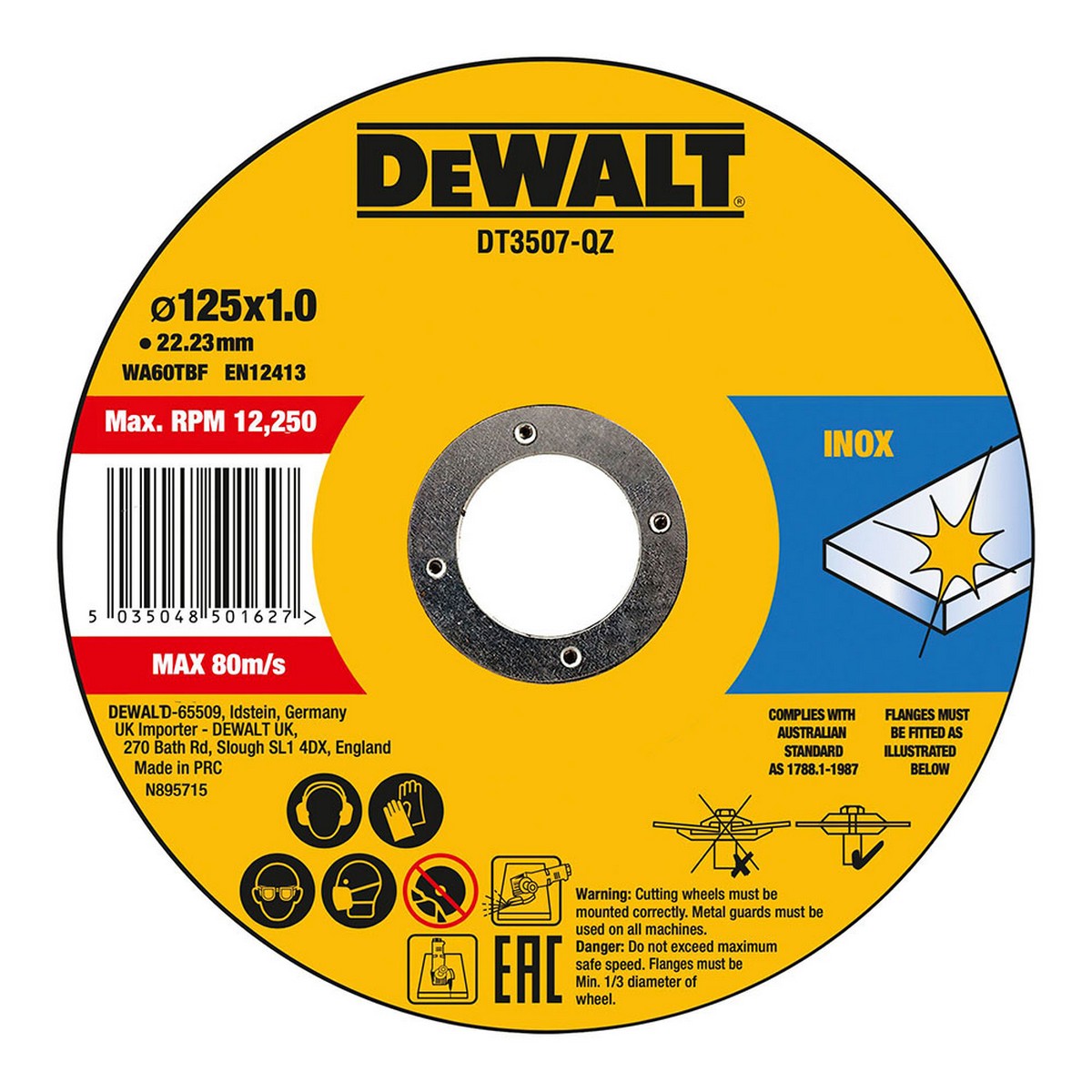 Disco de corte Dewalt Fast Cut dt3507-qz 10 Unidades 115 x 1 x 22,23 mm 4 S7911693_3