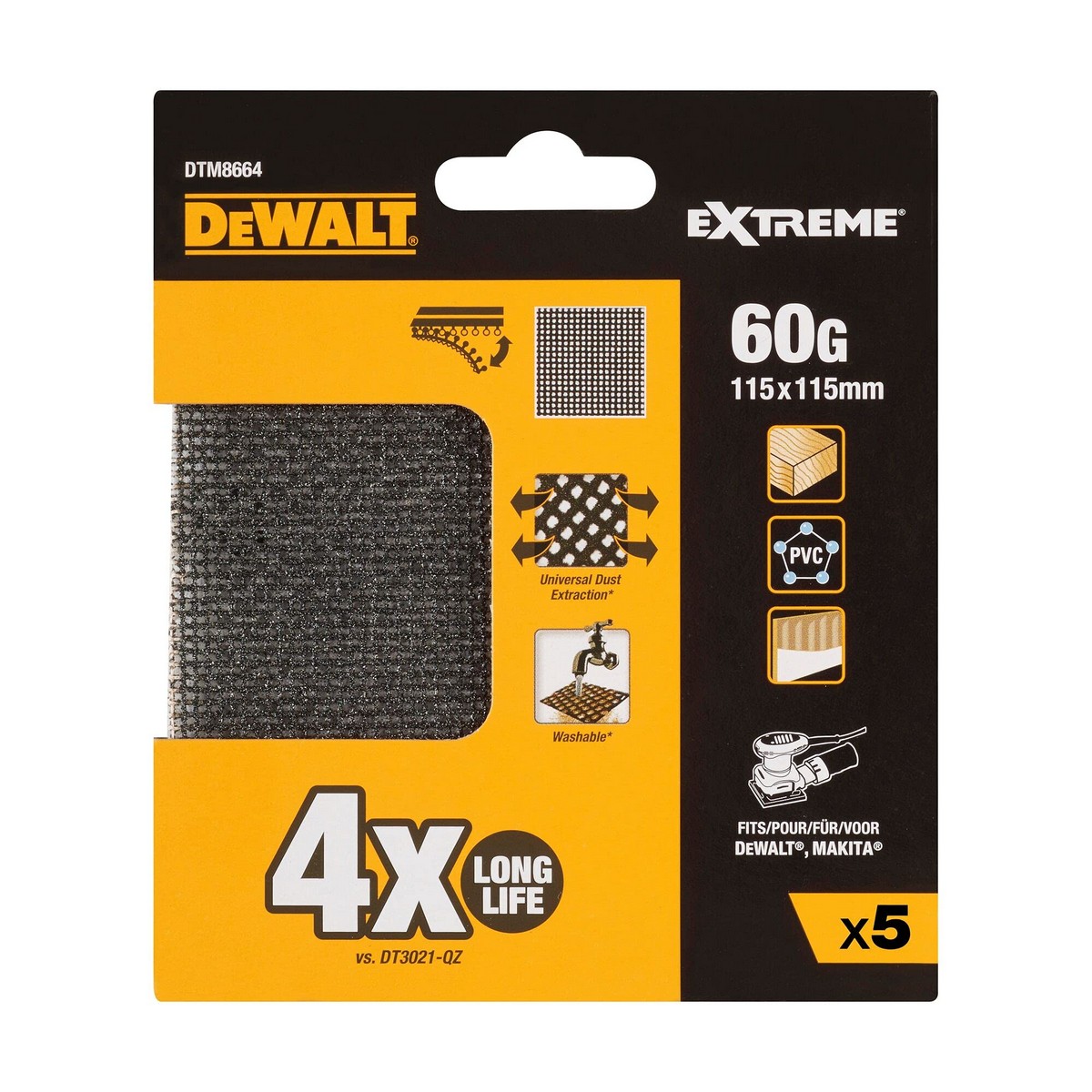 Hojas de Multiherramientas Dewalt dtm8664-qz 115 x 115 mm Lijadora orbital 5 Unidades 2 S7911696_1