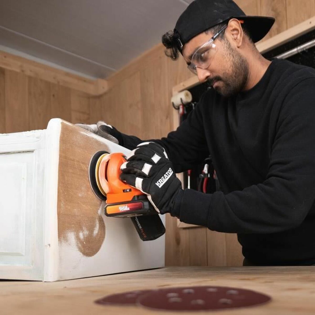 Lijadora excéntrica Powerplus Dual Power Powdp50400 + G80 20 V Ø 125 mm 6 S7188040_5