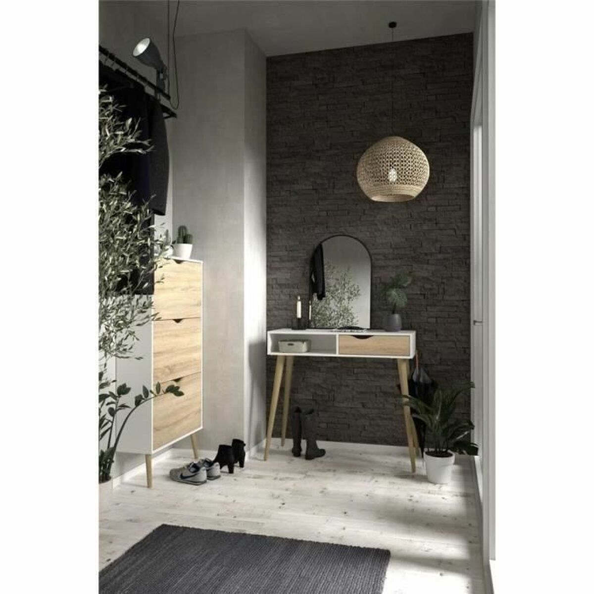 Zapatero Blanco Madera Roble 70,2 x 23,9 x 138,9 cm 2 S71009579_1