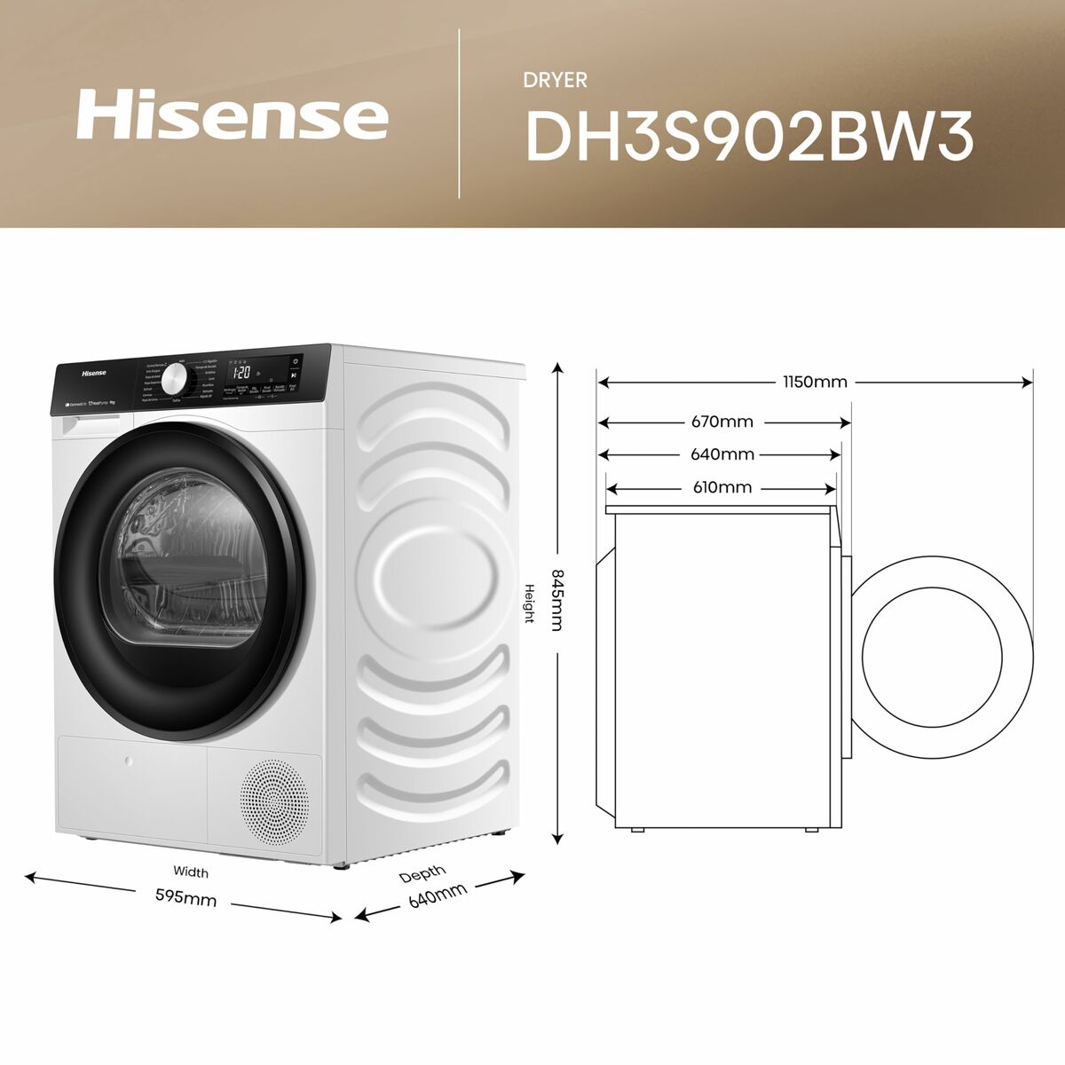 Secadora Hisense DH3S902BW3 9 kg 5 S0462279_4