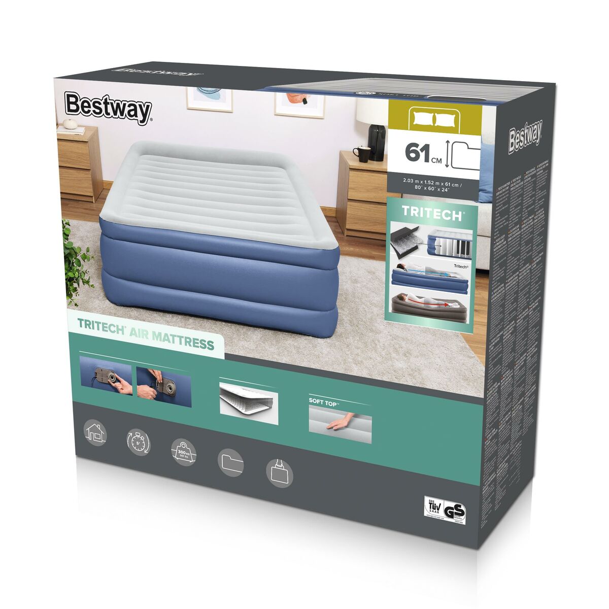 Bestway Cama Doble con Motor 203x152x61 cm Hinchable y Camping 67690 3 D1400910_2