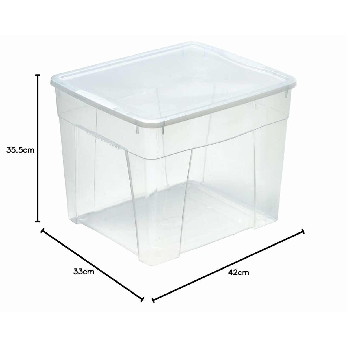 Cubo contenedor Mondex space box 4 h 34,5l Transparente Polipropileno 34,5 L 42 x 35 x 33 cm 4 S7925398_3