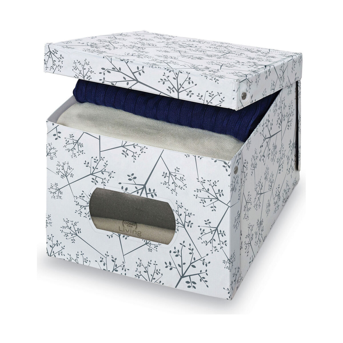 Caja Multiusos Domopak Living 916050 Blanco Blanco/Gris Cartón 42 x 50 x 31 cm 1 S7905970_0