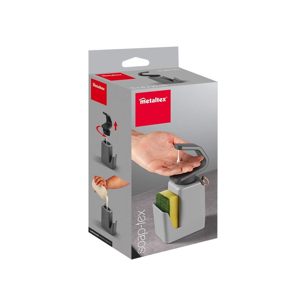Dispensador de Jabón Metaltex Soap-tex ABS (11 x 8 x 22 cm) 3 S7911593_2