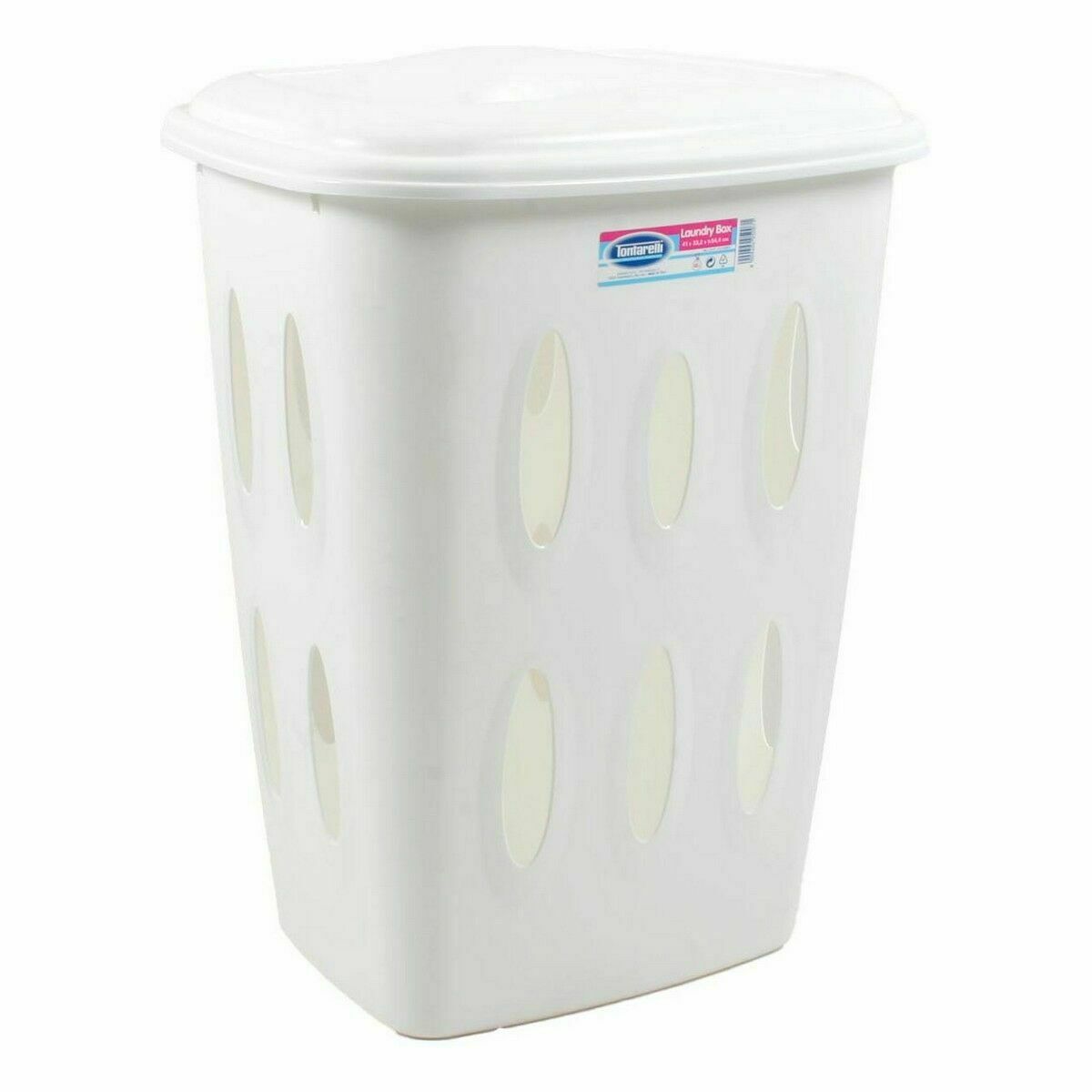 Cesto para la Ropa Sucia Tontarelli Laundry Con Tapa 45 L Blanco 41 x 33,2 x 54,5 cm (12 Unidades) 2 S2228307_1