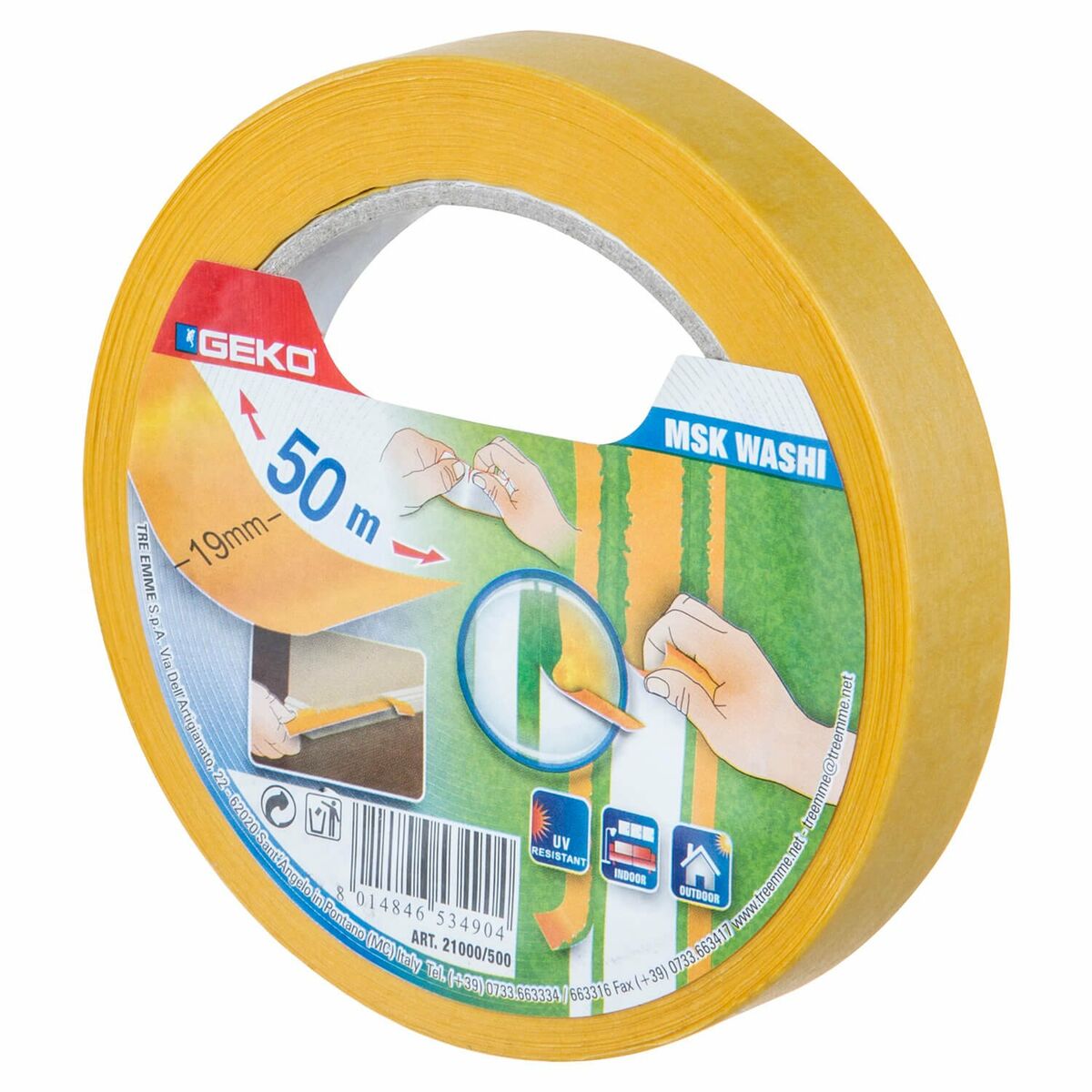 Cinta de enmascarar Geko msk washi Naranja 19 mm x 50 m 1 S7925485_0