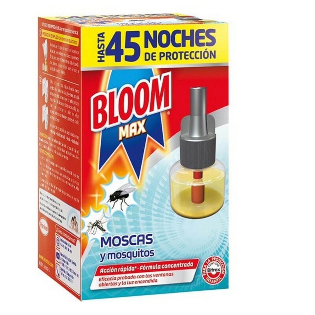 Antimosquitos Eléctrico Bloom Bloom Max Moscas Mosquitos 45 Noches 1 unidad 18 ml 1 S0574821_0