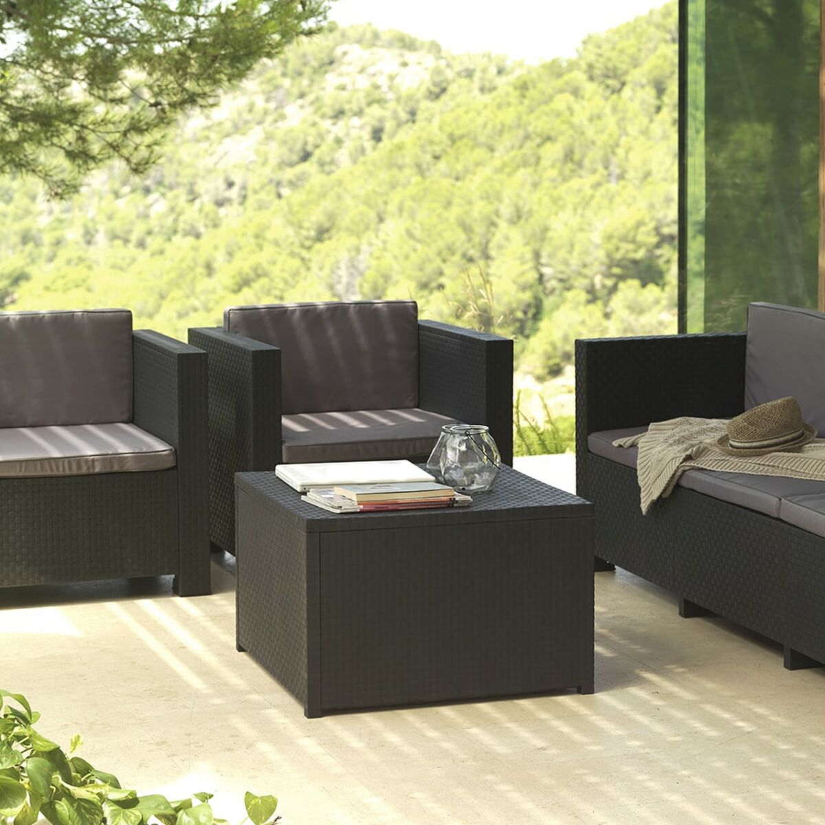 Muebles de Jardín SP Berner Diva Tropea Antracita Gris oscuro (4 Piezas) 4 S7908510_3