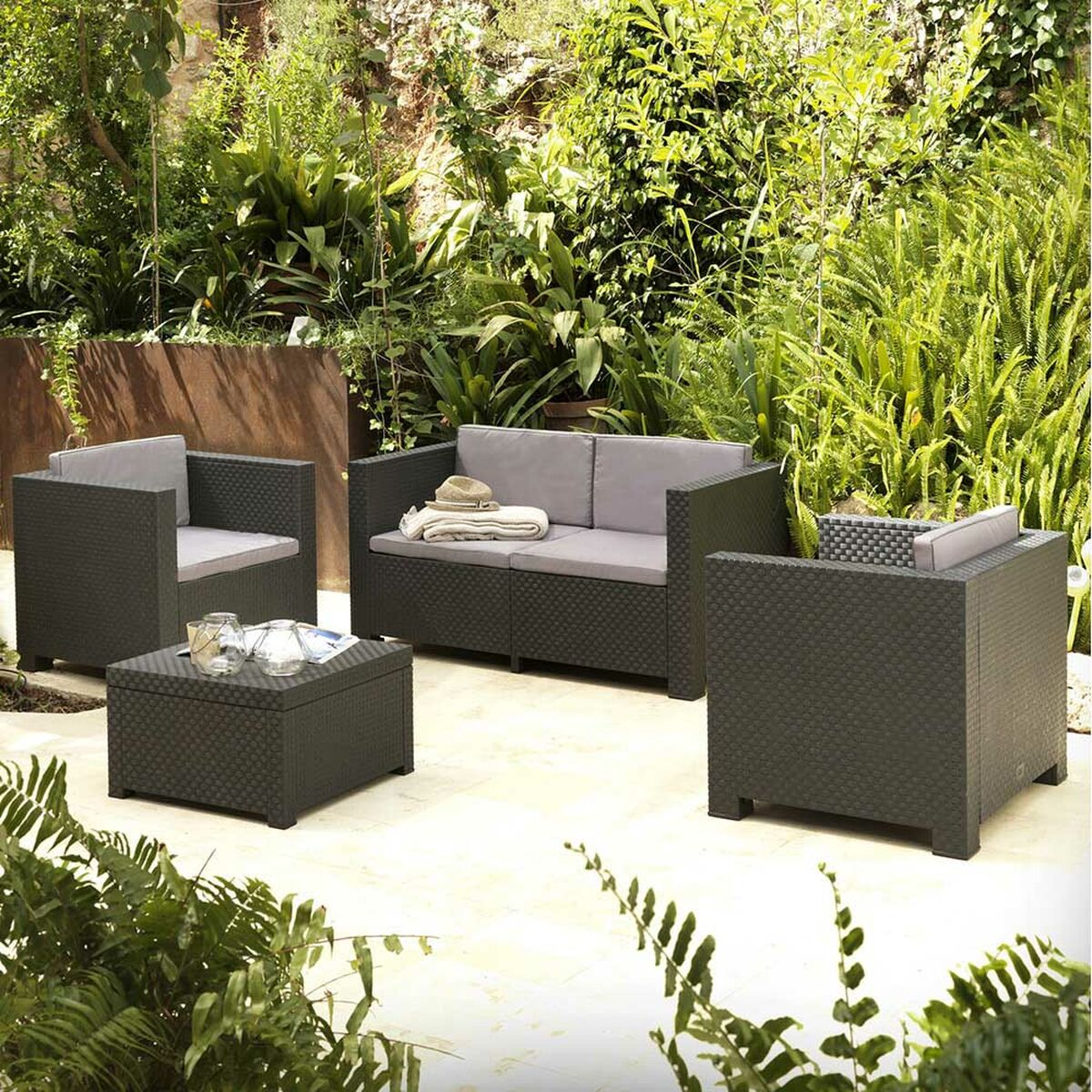 Muebles de Jardín SP Berner Diva Tropea Antracita Gris oscuro (4 Piezas) 5 S7908510_4