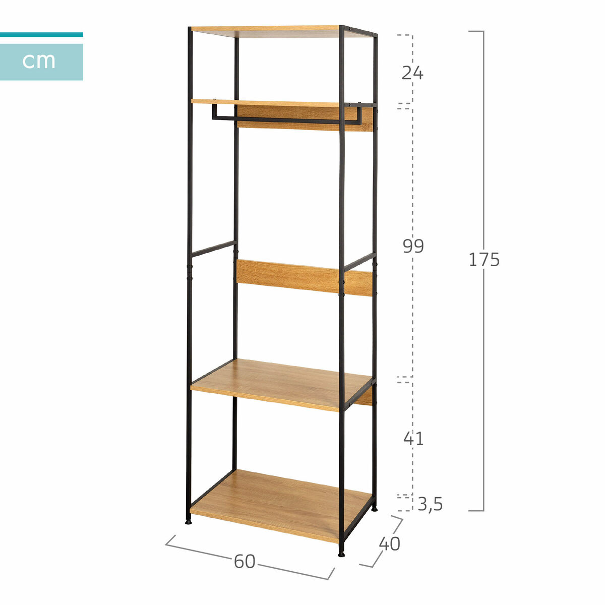 Armario Max Home Acero Melamina Aglomerado 60 x 175 x 40 cm 4 S8905861_3