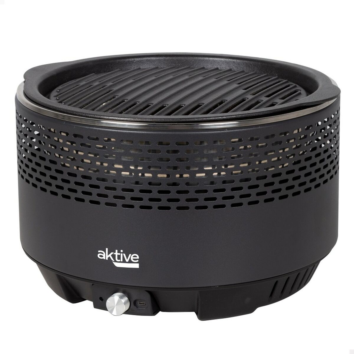 Barbacoa Portátil Aktive Redonda Sin humo Negro Acero Inoxidable Hierro 34 x 21,5 x 34 cm 1 S8902304_0