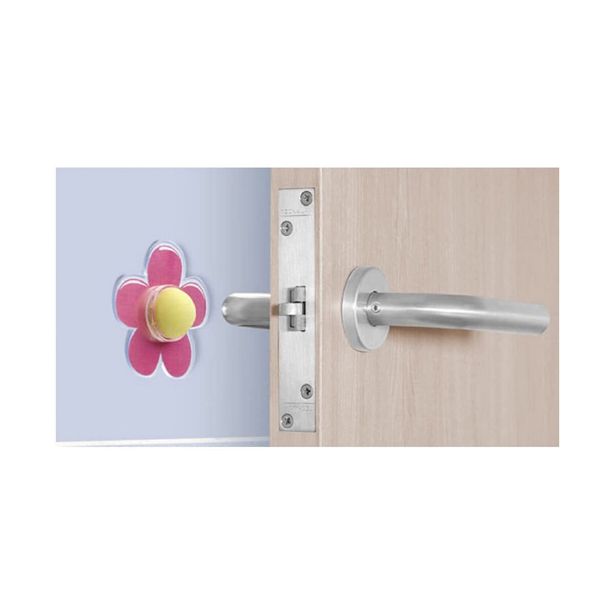 Tope Inofix Flor Puertas Adhesivo Rosa PVC 3 S7909717_2
