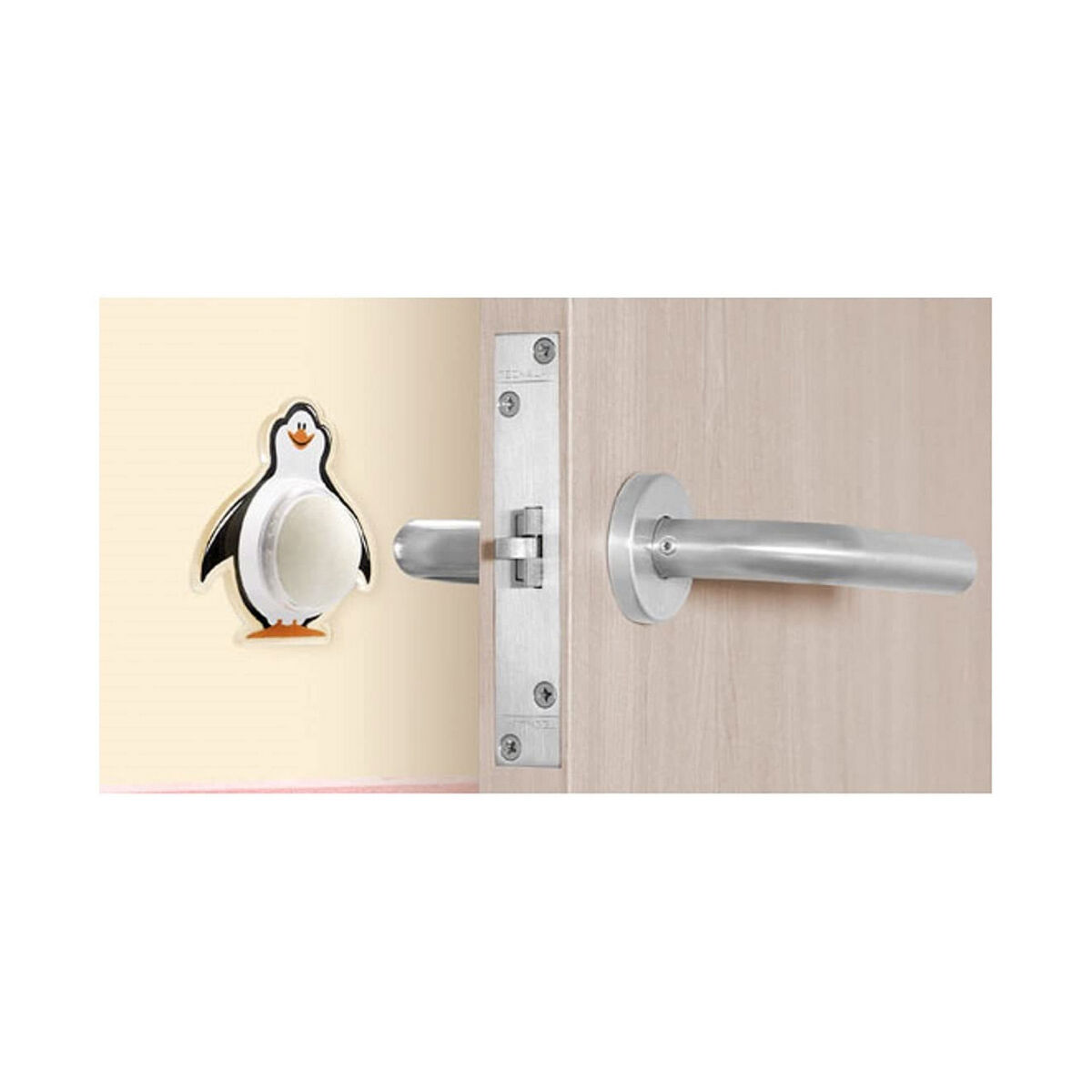 Tope Inofix Puertas Pingüino Adhesivo Blanco/Negro PVC 3 S7909718_2