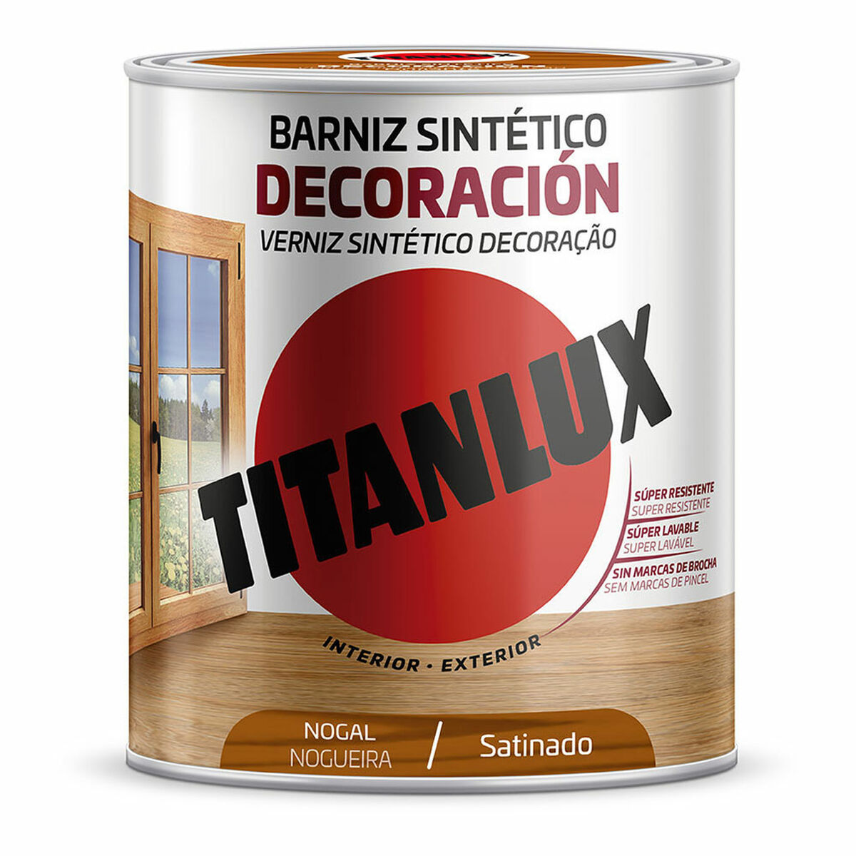 Barniz sintético Titanlux m11100314 Decoración Satinado Nogal 250 ml 1 S7921776_0